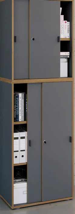 VCM Aktenschrank »Büroschrank Aktenschrank Schiebetüren Salia 5fach« 1 Stk. tlg.