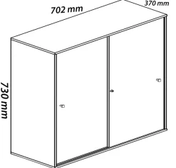 VCM Aktenschrank »Büroschrank Aktenschrank Schiebetüren Lona 2fach« 1 Stk. tlg.