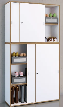 VCM Aktenschrank »Büroschrank Aktenschrank Schiebetüren Salia 5fach« 1 Stk. tlg.