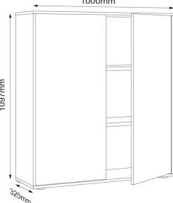 VCM Aktenschrank »Büroschrank Aktenschrank Sideboard Salia 3fach« 1 Stk. tlg.