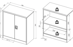 VCM Aktenschrank »Büroschrank Stahlschrank abschließbar Malivo 2fach« 1 Stk. tlg.