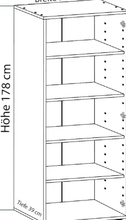 VCM Aktenschrank »Büroschrank Bücher Ordner Aktenschrank Vandol« 1 Stk. tlg.