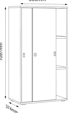 VCM Aktenschrank »Büroschrank Aktenschrank Schiebetüren Salia 3fach« 1 Stk. tlg.