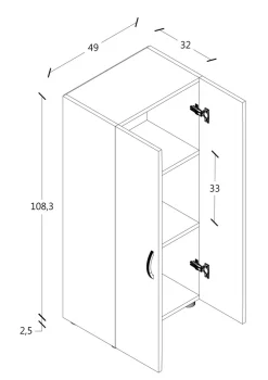 VCM Aktenschrank »Büroschrank Bücher Ordner Aktenschrank Ulas 3fach« 1 Stk. tlg.