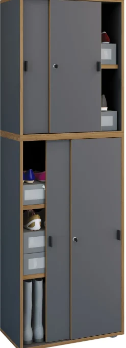 VCM Aktenschrank »Büroschrank Aktenschrank Schiebetüren Salia 5fach« 1 Stk. tlg.