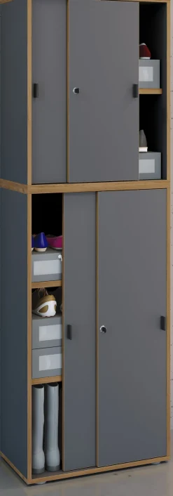 VCM Aktenschrank »Büroschrank Aktenschrank Schiebetüren Salia 5fach« 1 Stk. tlg.