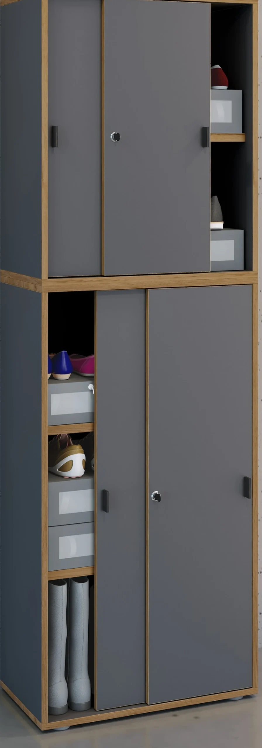 VCM Aktenschrank »Büroschrank Aktenschrank Schiebetüren Salia 5fach« 1 Stk. tlg.