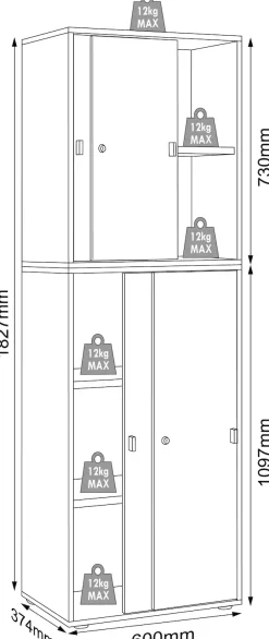 VCM Aktenschrank »Büroschrank Aktenschrank Schiebetüren Salia 5fach« 1 Stk. tlg.
