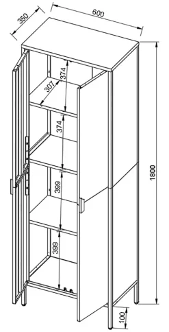 VCM Aktenschrank »Stahl Schrank Büroschrank Dielenschrank Flokas XL« 1 Stk. tlg.