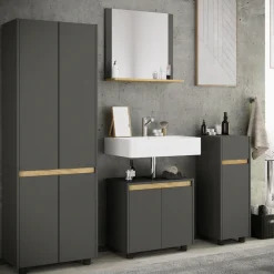 VCM Badmöbel-Set »4-tlg. Badmöbel Set Komplett Badschrank CosilaL« 4 Stk. tlg.