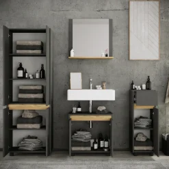 VCM Badmöbel-Set »4-tlg. Badmöbel Set Komplett Badschrank CosilaL« 4 Stk. tlg.