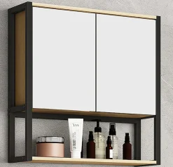VCM Badspiegel »Holz Metall Spiegelschrank Spiegel Edino 60x60«