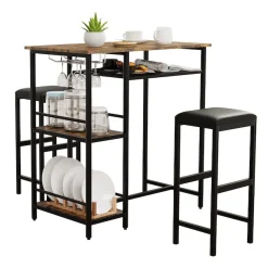 VCM Bartisch »3 tlg. Set Bartisch Bistrotisch Barhocker Kolari« 3 Stk. tlg.