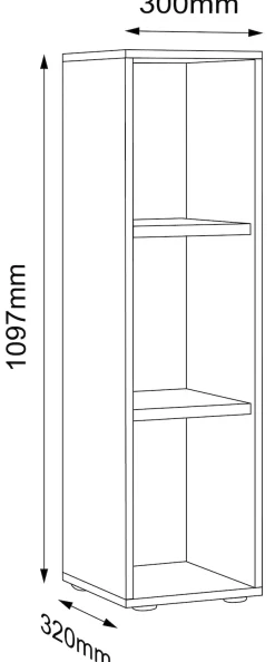VCM Bücherregal »Holz Büro Regal Bücher Ordner Aktenregal Salia 3f« 1 Stk. tlg.