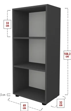 VCM Bücherregal »Holz Büro Regal Bücher Ordner Aktenregal Ulas 3f« 1 Stk. tlg.