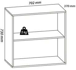 VCM Bücherregal »Holz Büro Regal Bücher Ordner Aktenregal Lona 2f« 1 Stk. tlg.