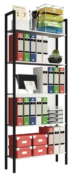 VCM Bücherregal »Holz Metall Stand Regal Büro Bücher Flakos 5fach« 1 Stk. tlg.