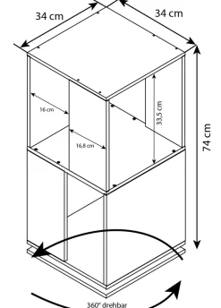 VCM Bücherregal »Holz Regal Büroregal Aktenregal drehbar Stifta L« 1 Stk. tlg.