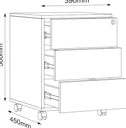 VCM Container »Holz Rollcontainer Bürocontainer Salia 3 Schublade« 1 Stk. tlg.