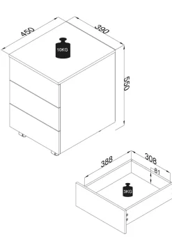 VCM Container »Rollcontainer Beistellcontainer Dalosa 45 cm« 1 Stk. tlg.