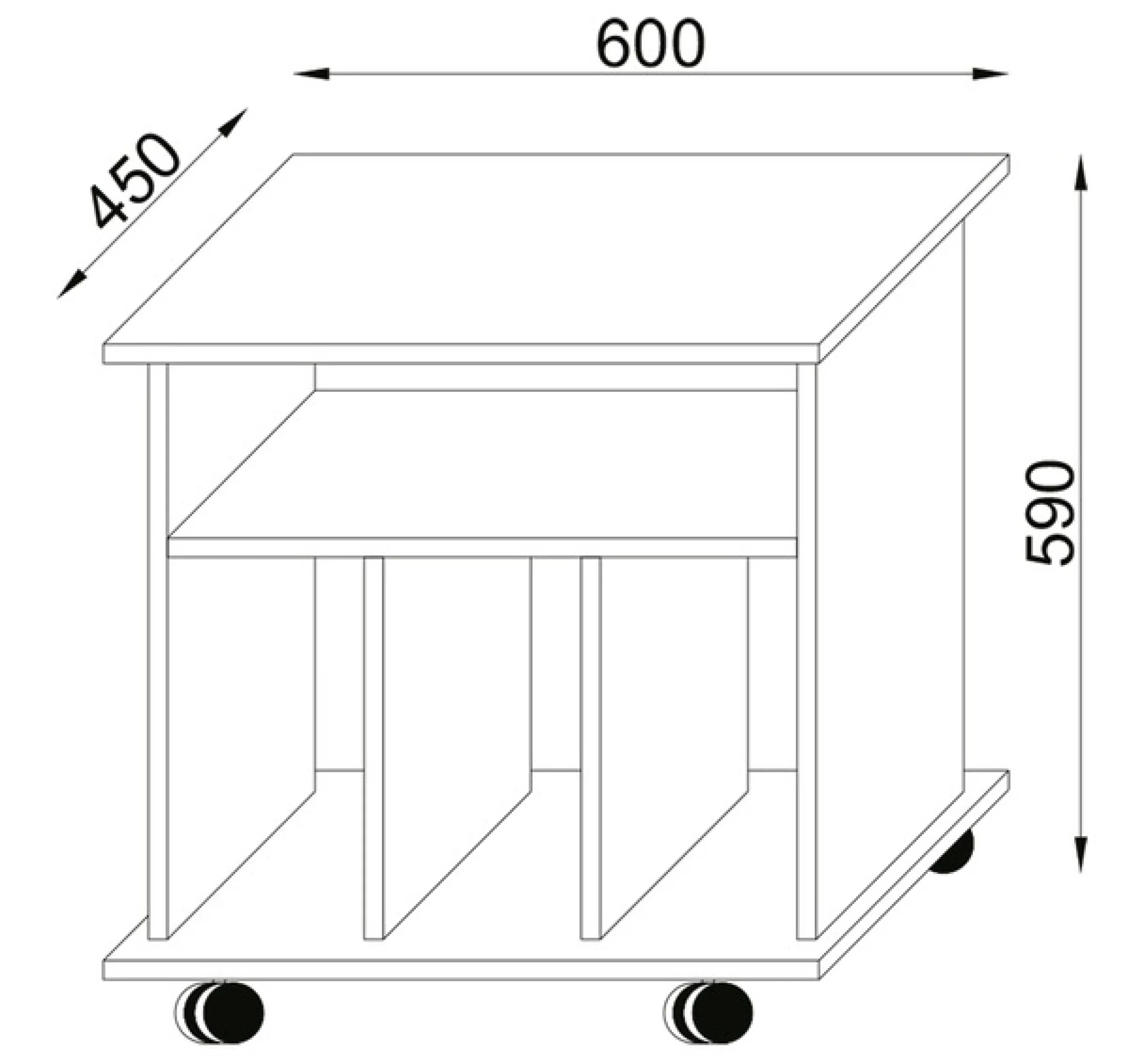 VCM Couchtisch »Holz Beistelltisch Couchtisch Rollen Tabina« 1 Stk. tlg.
