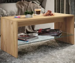 VCM Couchtisch »Holz Sofatisch Couchtisch Glas Wisal« 1 Stk. tlg.