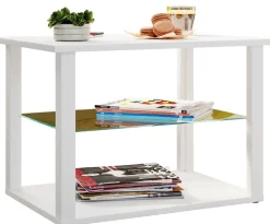 VCM Couchtisch »Holz Sofatisch Couchtisch Glas Tisch Wanilo M« 1 Stk. tlg.