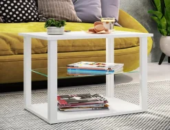 VCM Couchtisch »Holz Sofatisch Couchtisch Glas Tisch Wanilo M« 1 Stk. tlg.