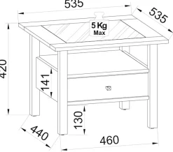 VCM Couchtisch »Holz Sofatisch Couchtisch Schublade Lingis M« 1 Stk. tlg.