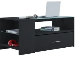 VCM Couchtisch »Holz Sofatisch Couchtisch Schublade Glas Tindala« 1 Stk. tlg.