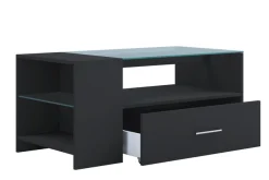 VCM Couchtisch »Holz Sofatisch Couchtisch Schublade Glas Tindala« 1 Stk. tlg.