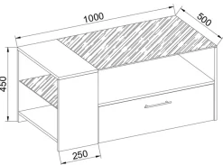 VCM Couchtisch »Holz Sofatisch Couchtisch Schublade Glas Tindala« 1 Stk. tlg.