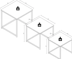 VCM Couchtisch »3-tlg. Set Beistelltisch Couchtisch Sofatisch« 3 Stk. tlg.