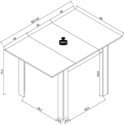 VCM Esstisch »Esstisch Küchentisch Pesoli ausziehbar 80-120 cm« 1 Stk. tlg.