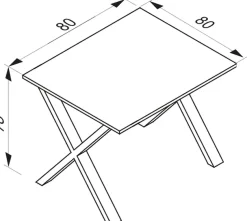 VCM Esstisch »Premium Holz Esstisch Küchentisch Xona X 80x80« 1 Stk. tlg.
