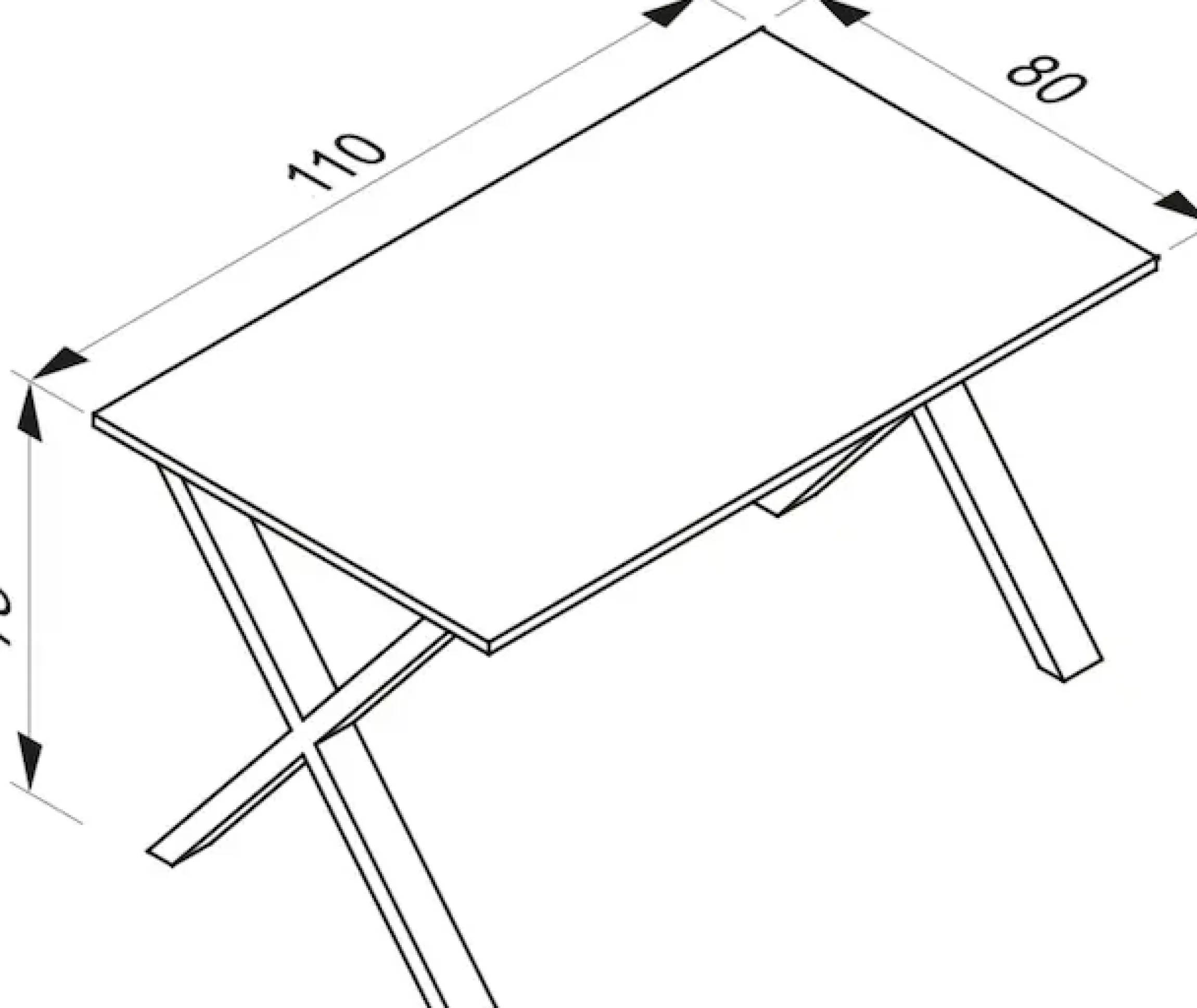 VCM Esstisch »Premium Holz Esstisch Küchentisch Xona X 110x80« 1 Stk. tlg.