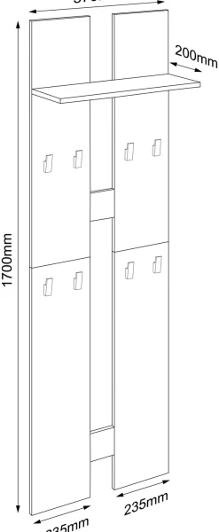 VCM Garderobenschrank »Holz Set Dielenmöbel Gardeobe Kleiderhaken Salia L« 1 Stk. tlg.