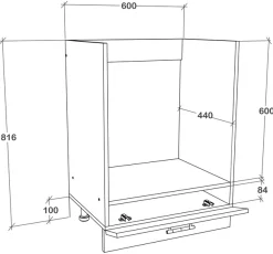 VCM Herdumbauschrank »Ofenschrank Breite 60 cm Herdschrank Küche Esilo F« 1 Stk. tlg.