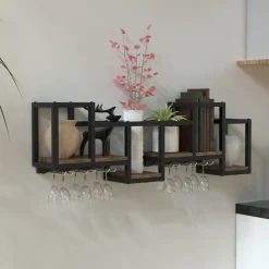 VCM Hängeschrank »Holz Wandregal Gewürze Gläser Regal Küche Kolari M« 1 Stk. tlg.
