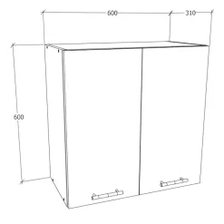 VCM Hängeschrank »Küchenschrank B. 60 cm Hängeschrank Küche Esilo« 1 Stk. tlg.