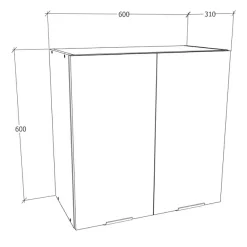 VCM Hängeschrank »Küchenschrank B. 60 cm Hängeschrank Küche Fasola« 1 Stk. tlg.