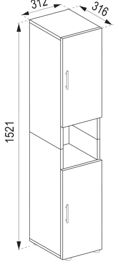 VCM Hochschrank »Holz Badmöbel Badschrank Hochschrank Flandu« 1 Stk. tlg.