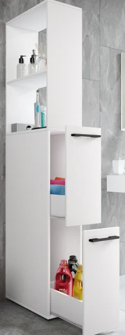 VCM Hochschrank »Holz Badmöbel Nischenschrank Schublade Sadilo XL« 1 Stk. tlg.
