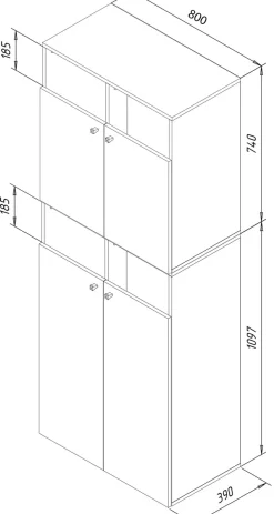 VCM Hochschrank »Wäscheschrank Wäschetruhe Wäschebox Dreso XXL 4f« 1 Stk. tlg.