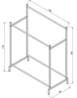 VCM Kleiderschrank »Kleiderständer Kleiderregal Kleiderstange Labol L« 1 Stk. tlg.