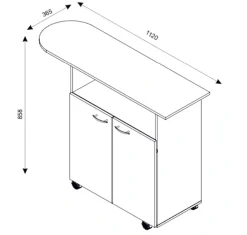 VCM Kommode »Holz Bügelbrett Kommode Sideboard Rollen Bigilo« 1 Stk. tlg.