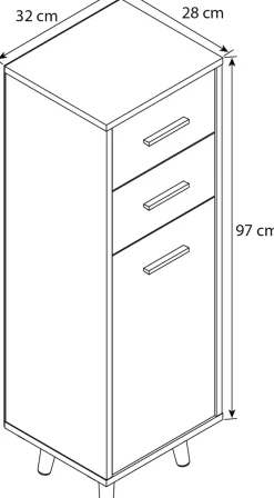 VCM Kommode »Holz Kommode Beistellmöbel Schublade Lindas« 1 Stk. tlg.