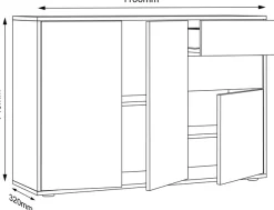 VCM Kommode »Holz Kommode Sideboard Salia Breite 110 Schublade« 1 Stk. tlg.