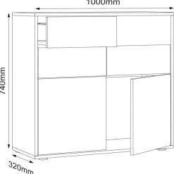 VCM Kommode »Holz Kommode Sideboard Salia Breite 100 Schublade« 1 Stk. tlg.