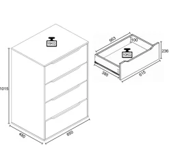 VCM Kommode »Sideboard Kommode Nachttisch Schublade Malira XL« 1 Stk. tlg.